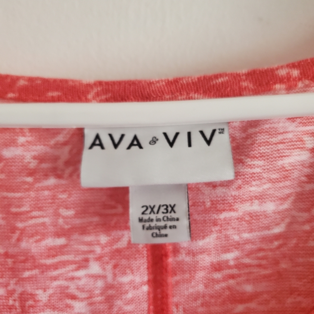 AVA & VIV Women's Bat Wing patterned shirt size 2x/3x NWT Coastal Resortwear - Picture 5 of 10